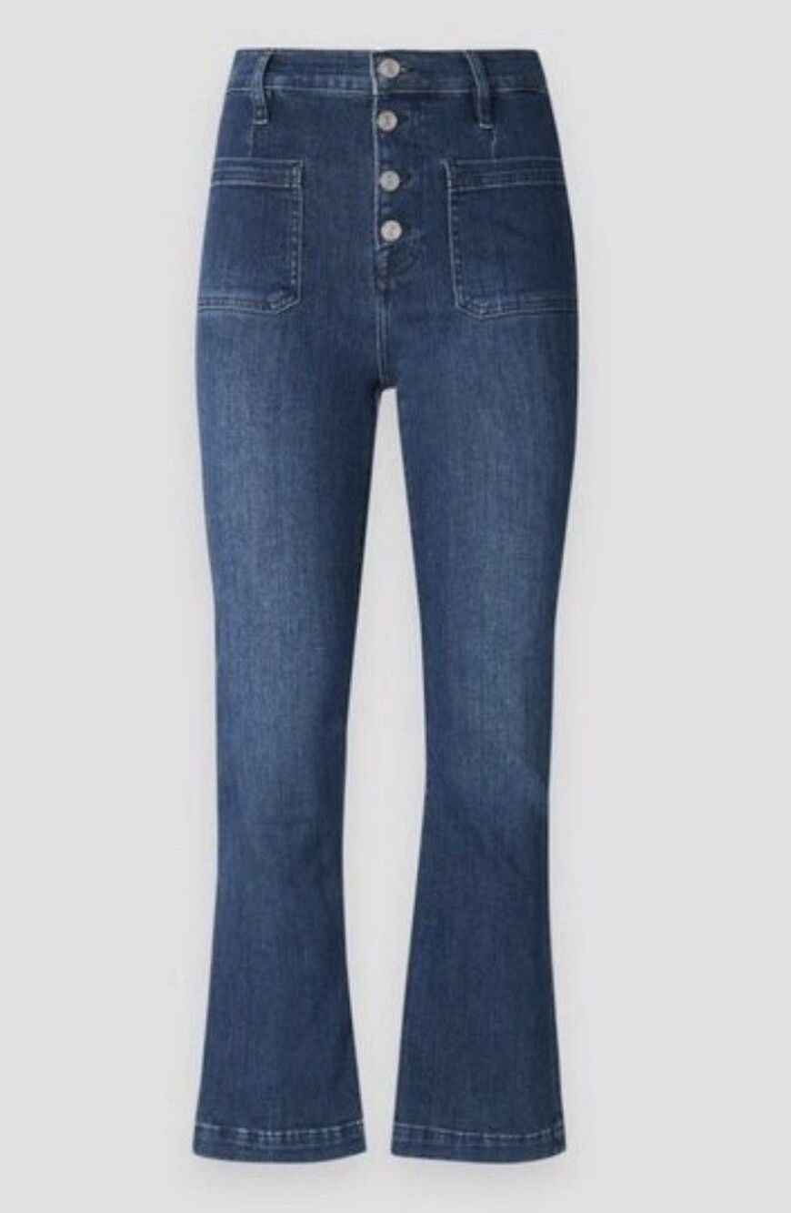 FRAME Women's High Rise Le Crop Mini Bootcut Jeans Dark Blue Size 25
